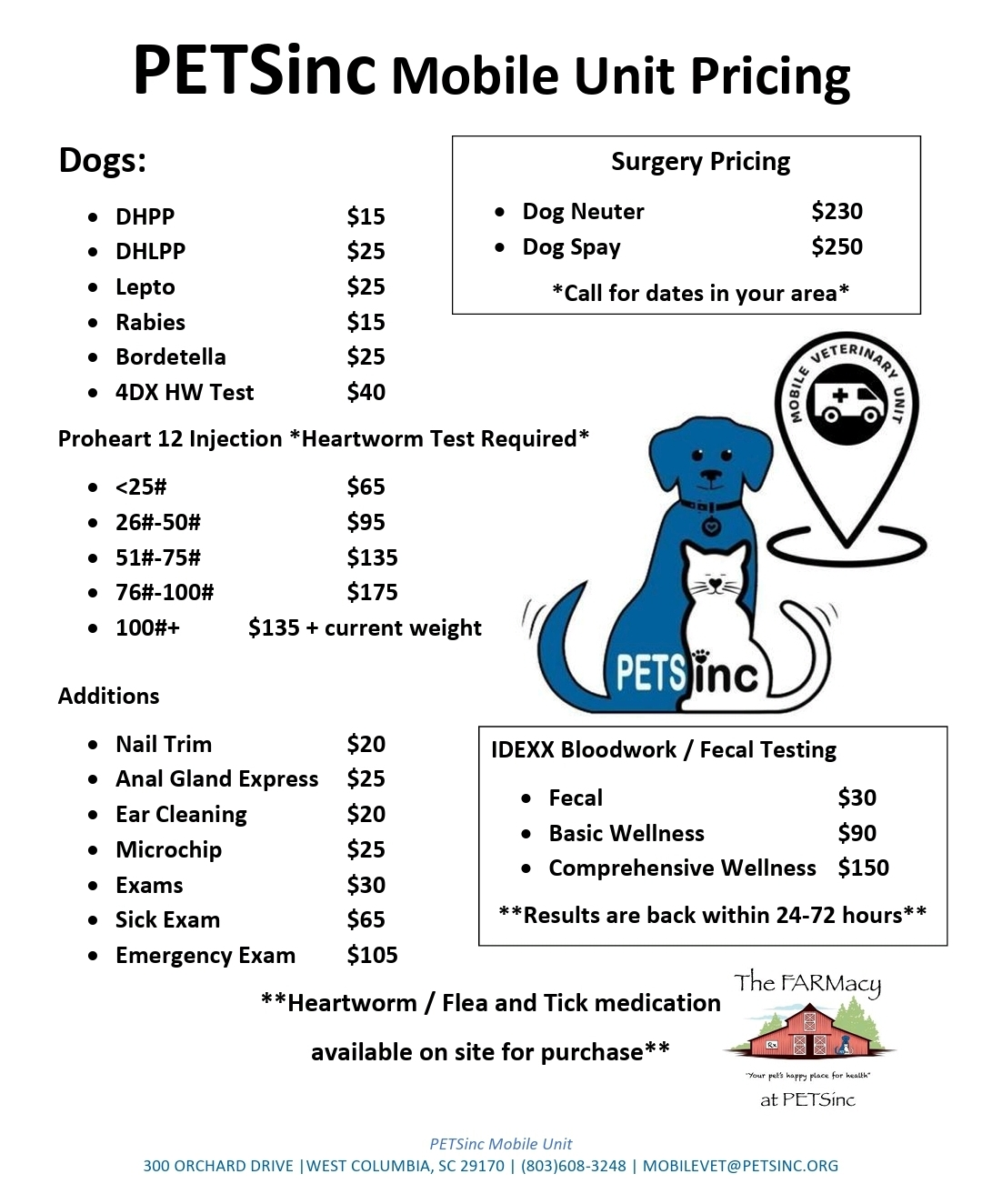 Dog pricing - Mobile 2026